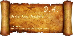 Drótos Anikó névjegykártya