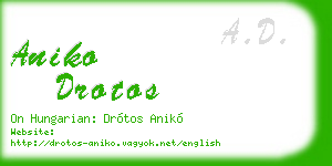 aniko drotos business card
